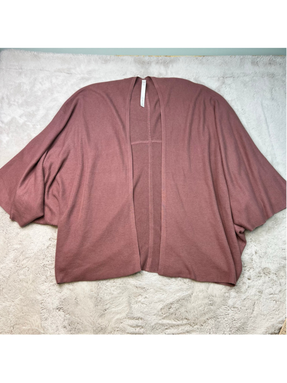 Lululemon Cardigan Sweater Womens Size XL/XXL Mauve Pink Open Front Knit Cashlu - Picture 3 of 7
